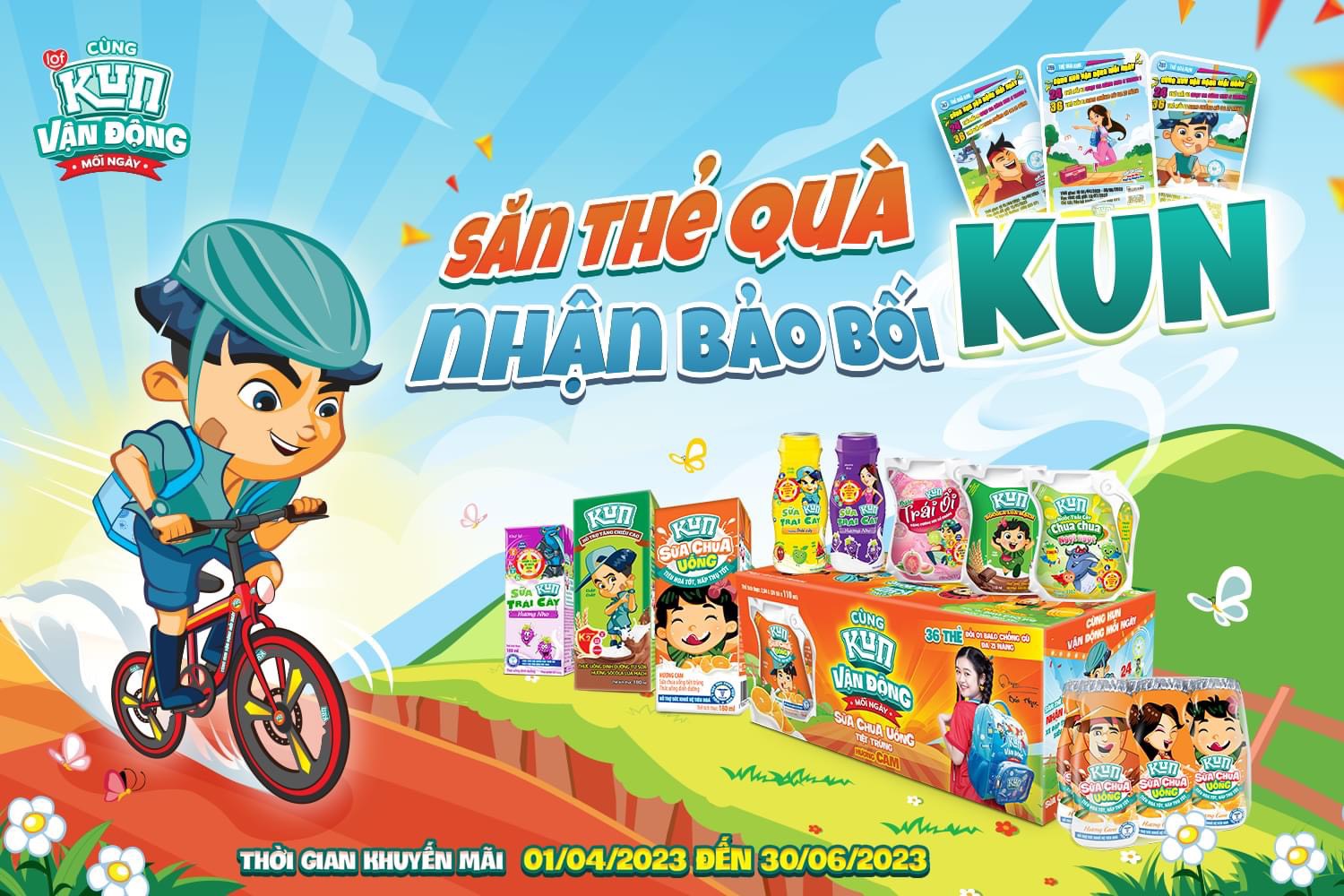 Kun sữa chua uống kem dâu thùng 48 hộp x 180ml