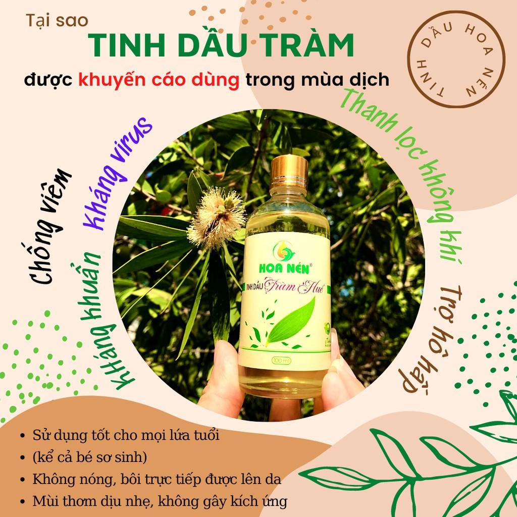 Tinh dầu Tràm Huế nguyên chất Hoa Nén 30ml - Chuẩn VietGAP - Chăm sóc sức khỏe mẹ và bé