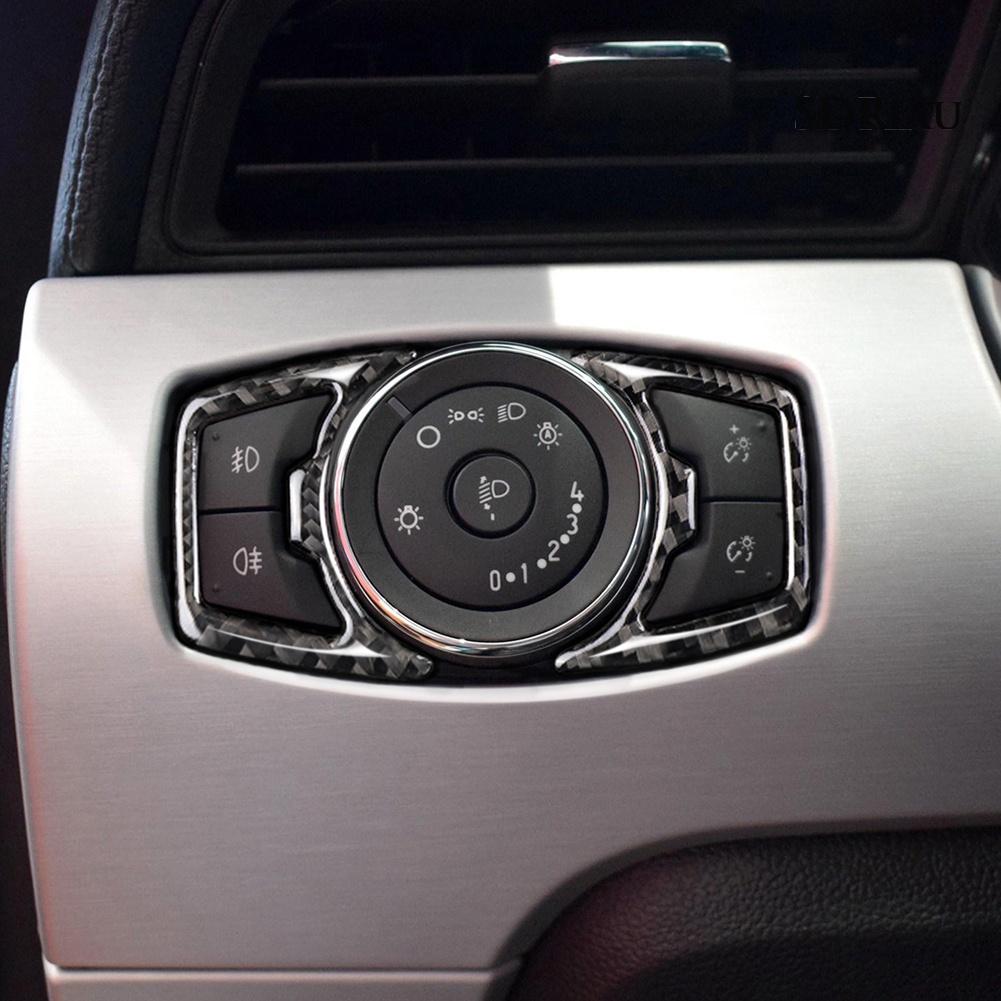 1 Cặp Sticker Sợi Carbon Dán Đèn Pha Xe Hơi Ford Mustang 2015-2019