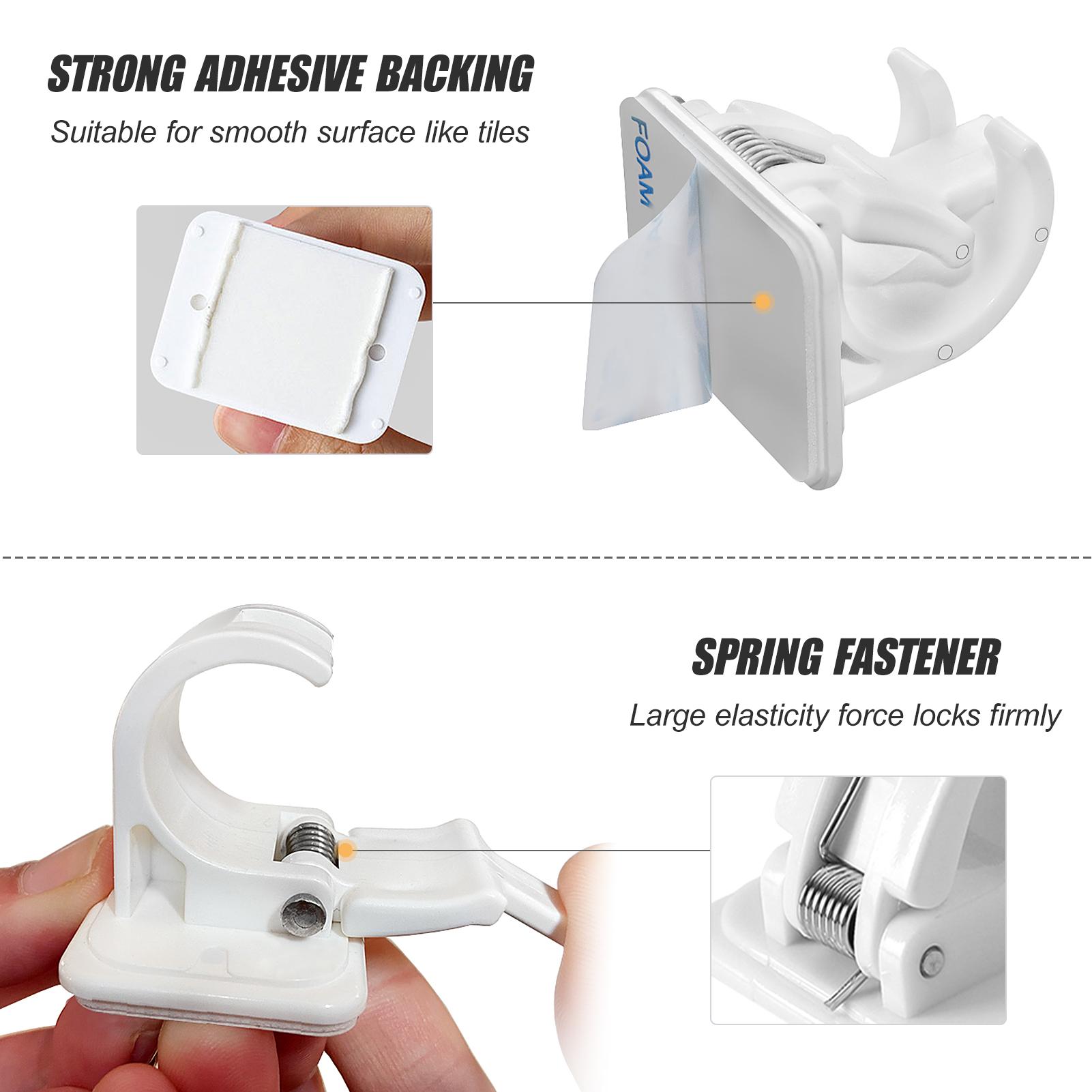 Set 10 Kẹp Khóa Treo Cần Câu Lên Tường Tiết Kiệm Không Gian Không Cần Khoan