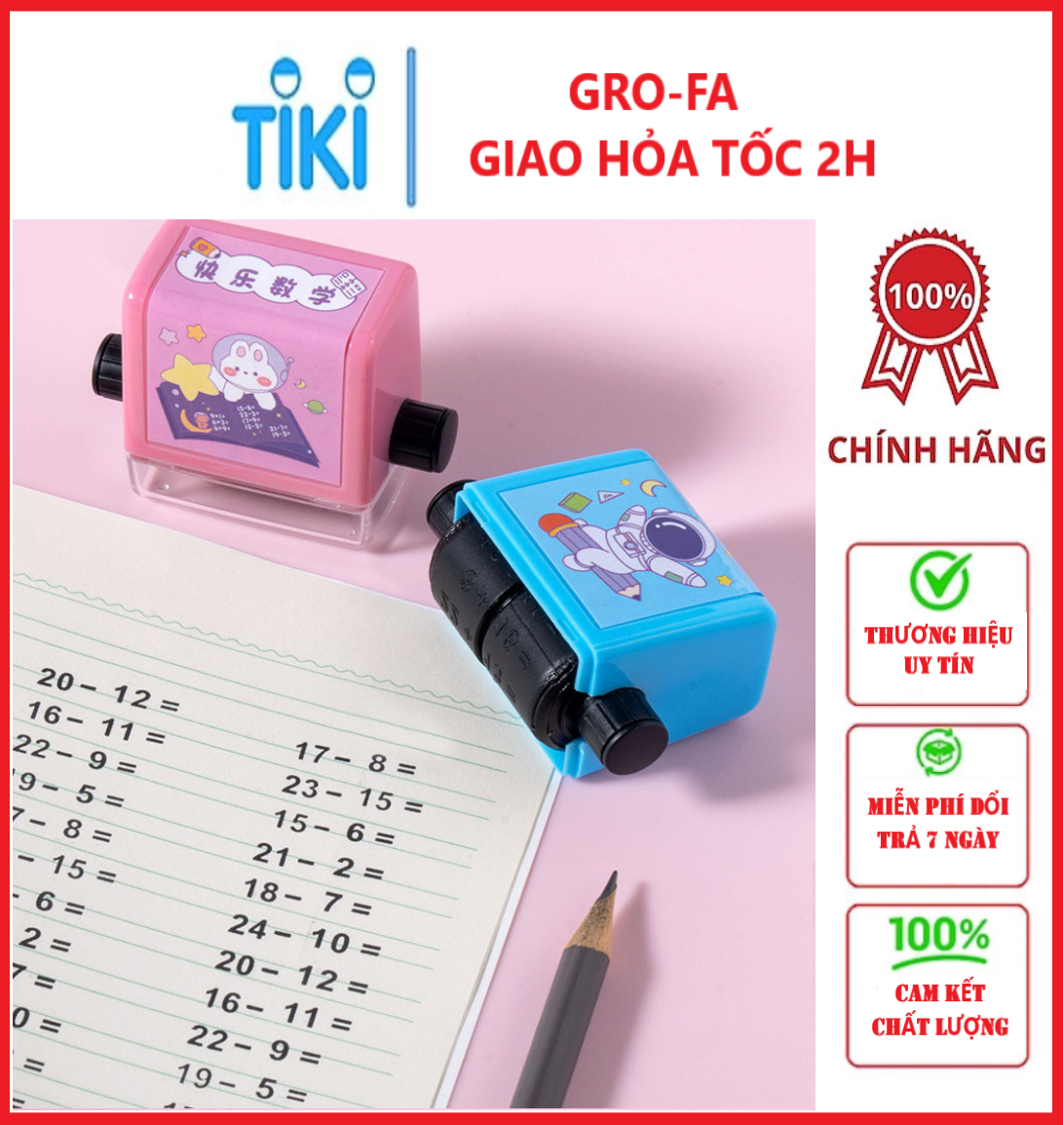 Con Lăn Tạo Phép Tính Toán Học Cộng Trừ Nhân Chia Cho Bé Học Toán Tiểu Học GroFa - Màu họa tiết ngẫu nhiên