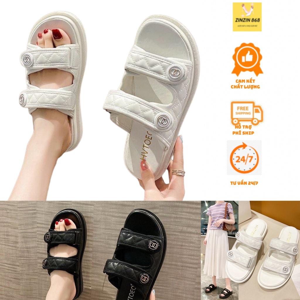 Dép quai ngang trấn trám khoá điều chỉnh đế bánh mì 3,5 cm siêu nhẹ- hottrend-zinzin868( lê OC