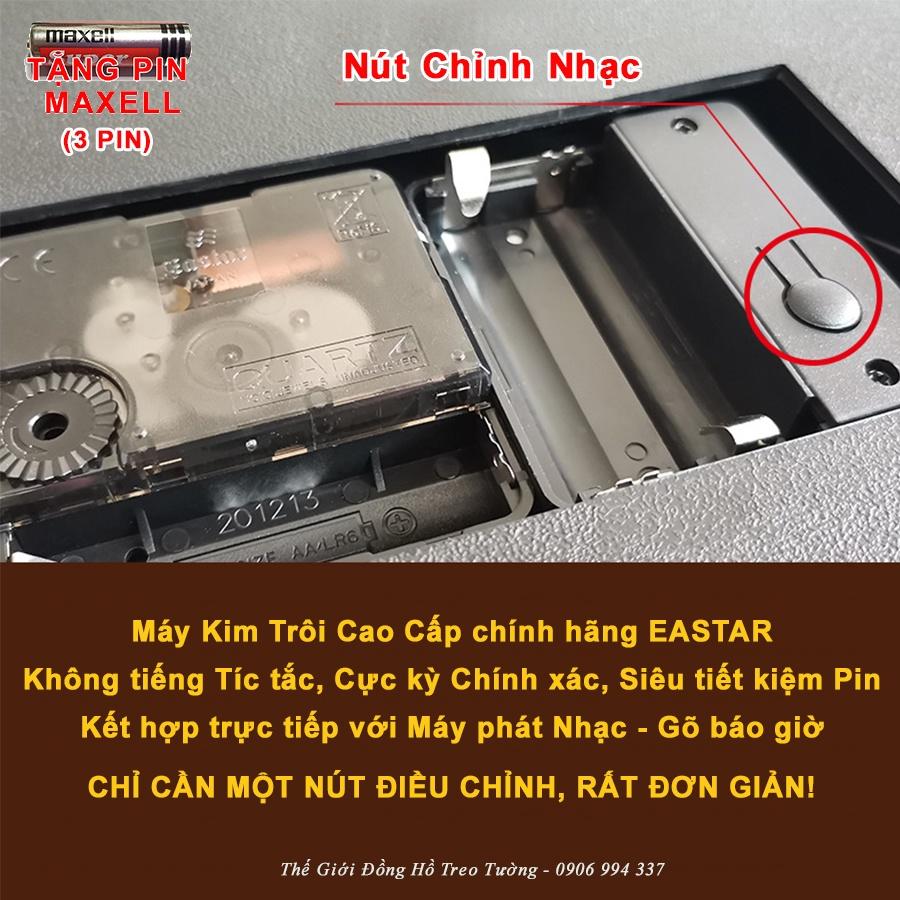 Đồng Hồ EASTAR có 16 điệu NHẠC GÕ Báo giờ Máy KIM TRÔI Nhật Số nổi 3D