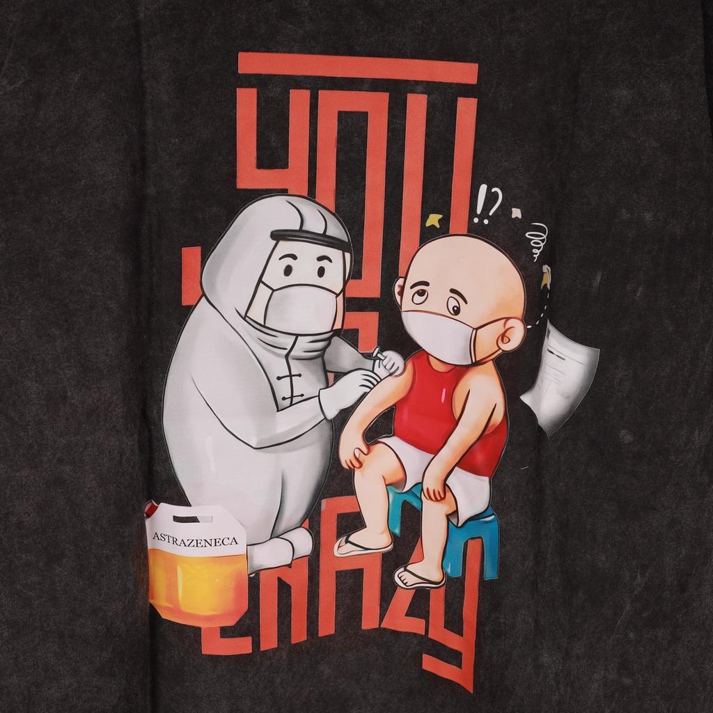 Áo thun loang đen ANTI_COVID tay lỡ nam nữ chất liệu cotton 100% cao cấp dáng unisex