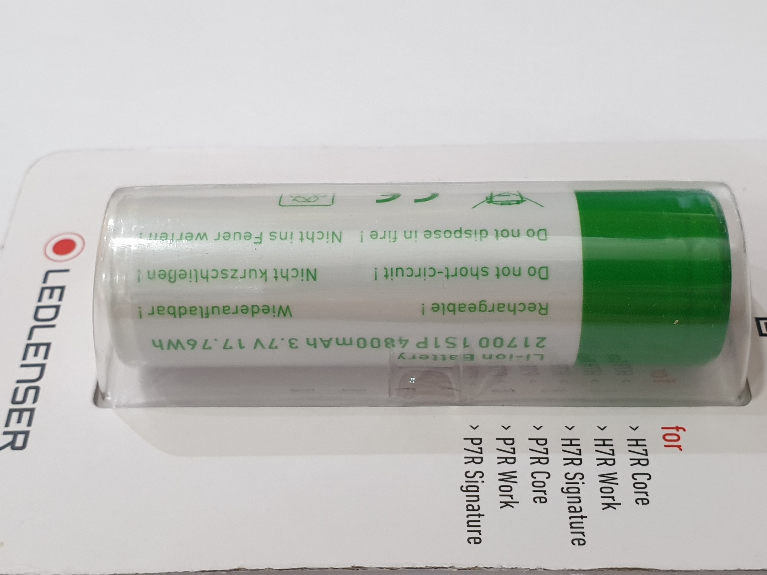 Phụ kiện Pin sạc Lithium - ion Ledlenser 4800 mAh 3.7 volt 21700 dành cho đèn pin H7R Core, H7R Work, H7R Signature, P7R