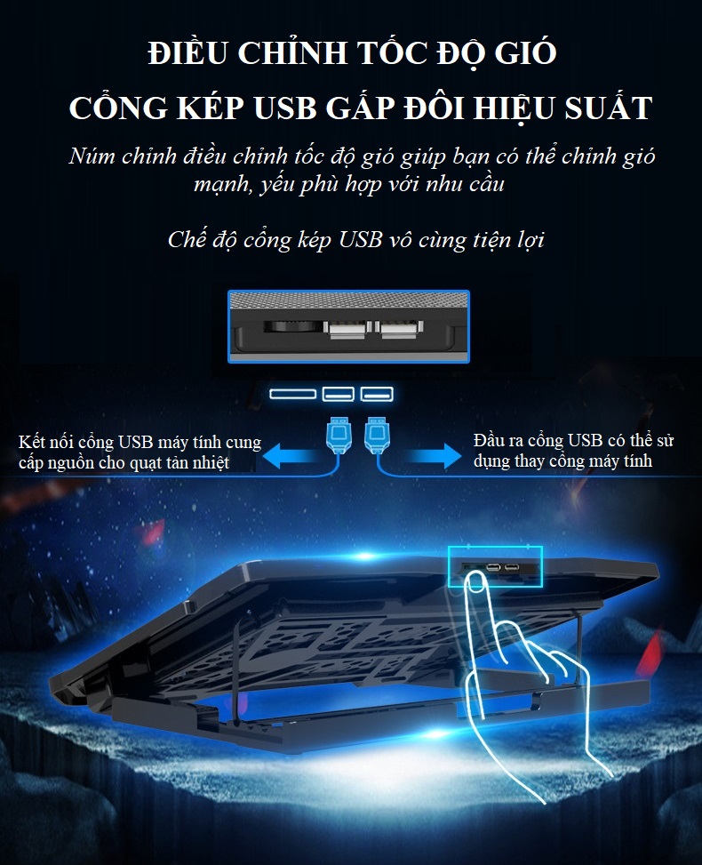 Quạt tản nhiệt latop h009