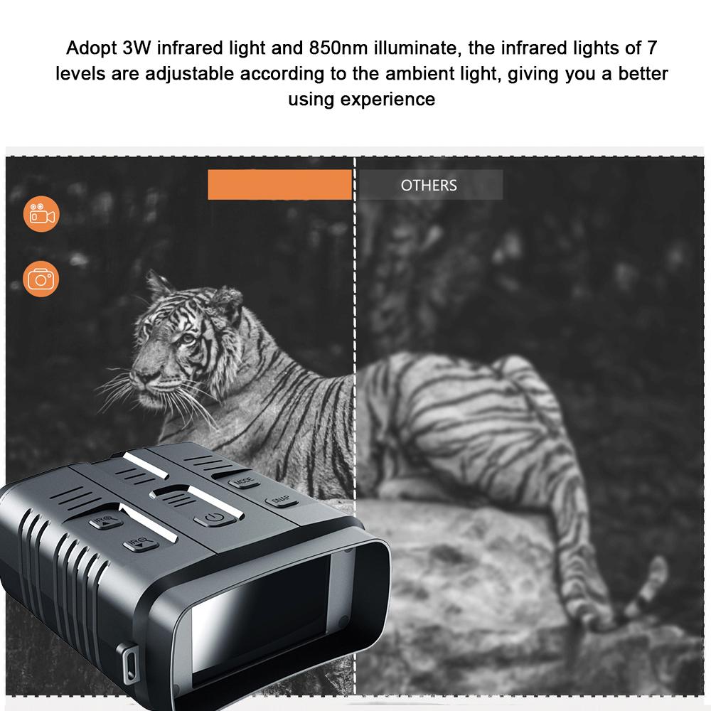 1080P Portable Binocular Infrared Night-Visions Device Day Night Use Photo Video Taking 5X Digital Zoom 300M Full Dark Viewing Distance for Outdoor Hunt Boating Journey