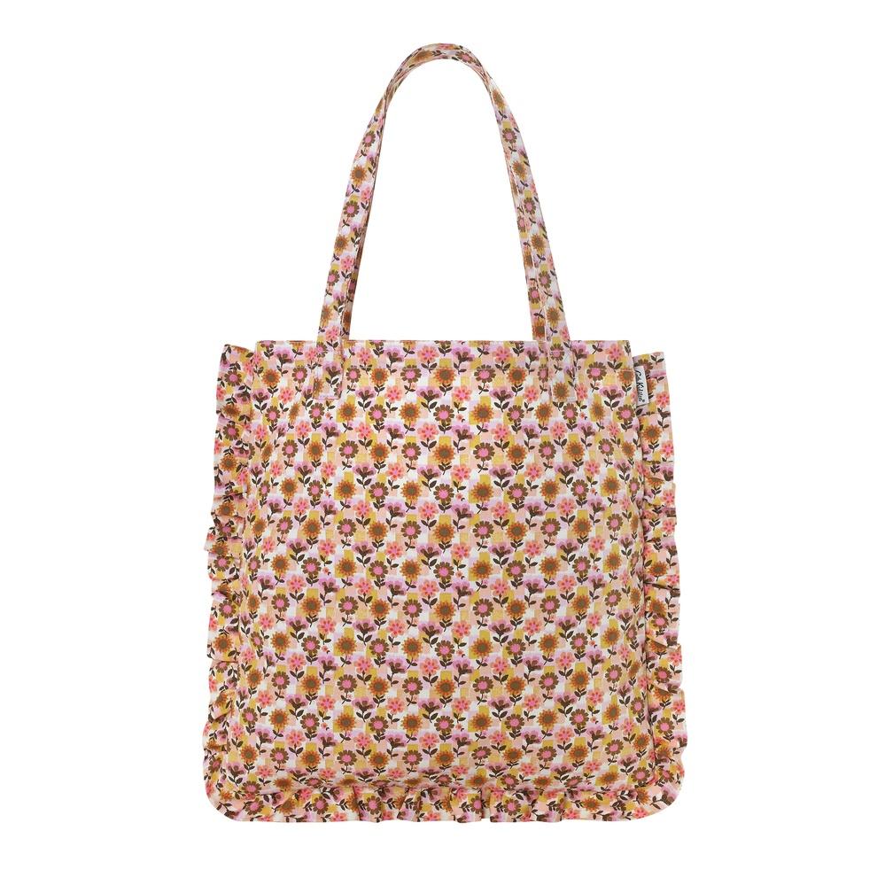 Cath Kidston - Túi đeo vai /Frill Tote - Retro Ditsy - Pink/Yellow -1048506