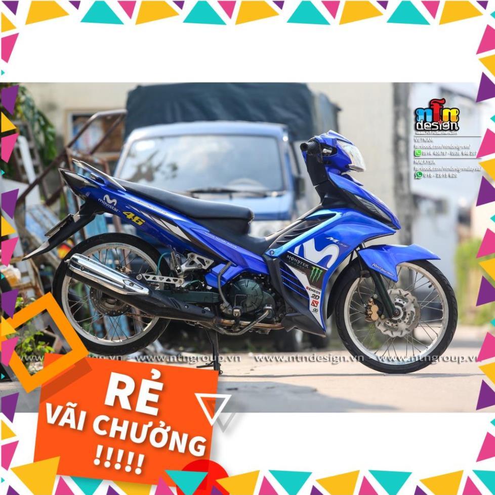 Tem Rời Exciter 135 Mẫu Movistar Trắng Xanh