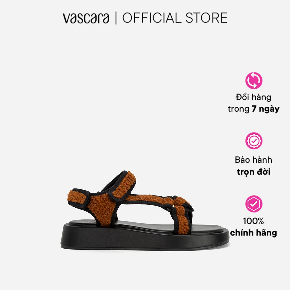 Vascara Sandal Đế Bánh Mì Phối Vải Lông - SDK 0329