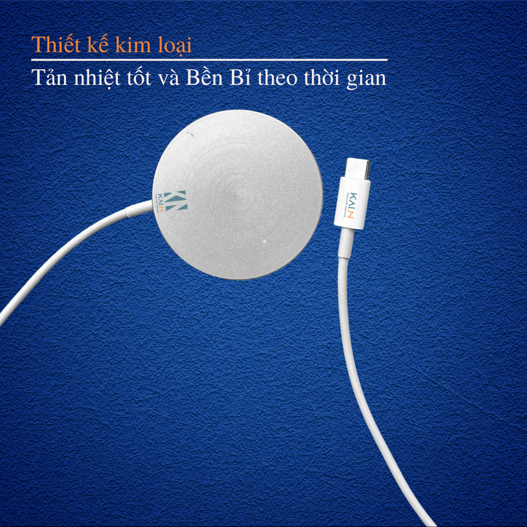 Đế sạc không dây nam châm Kai Magnetic Wireless Charger dùng cho iPhone 14/ 13/ 12 Series - Hàng chính hãng