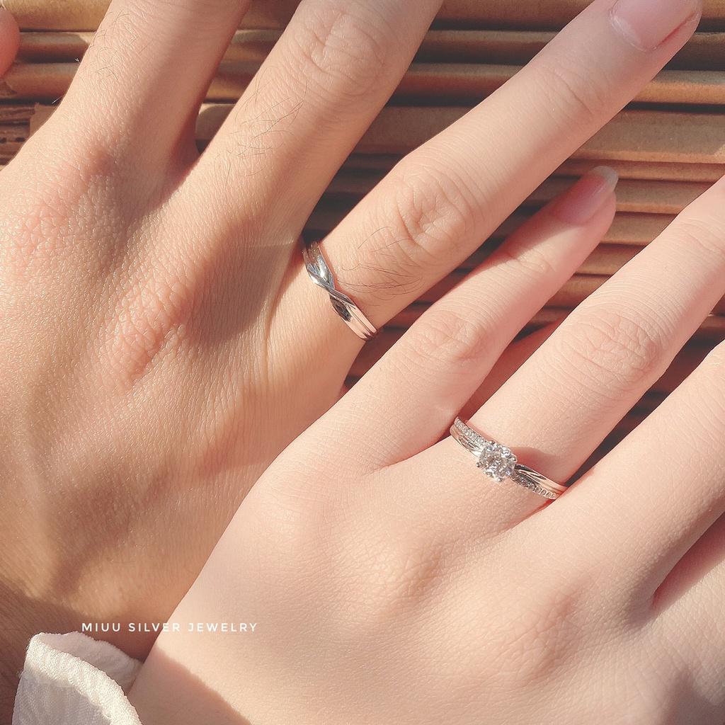 Nhẫn đôi bạc 925 Miuu Silver, nhẫn cặp nam nữ sang trọng Eternity