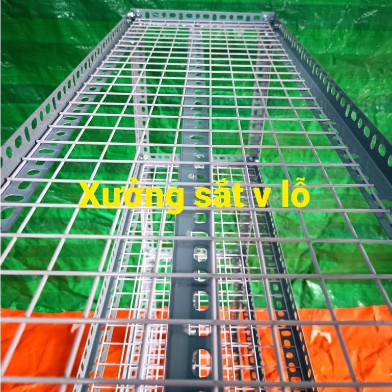 Kệ Sắt V lỗ 2-3 TẦNG kệ vỉ lưới sắt ô vuông ,DÀI CAO NHIỀU KÍCH THƯỚC LỰA CHỌN