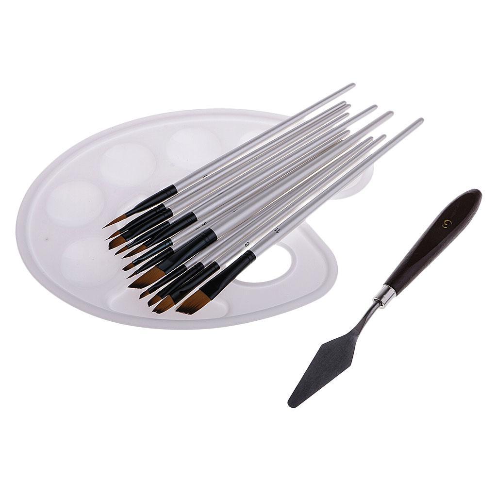 Tube Acrylic Paint Set Pigment Art Painting Drawing Tools Brushes Palette