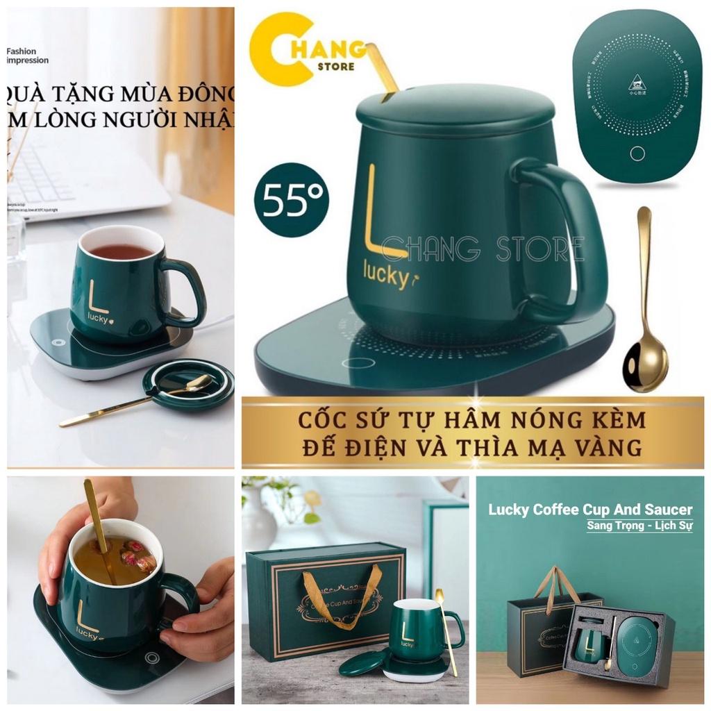 Bộ đế cốc hâm nóng cafe sữa trà đồ uống đa năng 55 Độ giữ nhiệt 24h