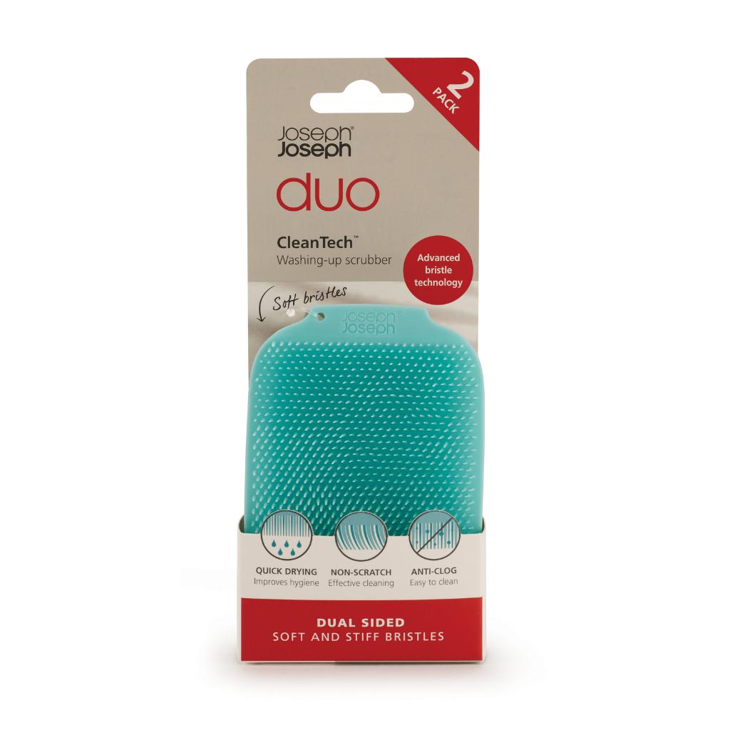 Bộ 2 miếng cọ rửa chén bát silicon Joseph Joseph Duo Xanh/Xám 002980 - Duo Scrubber 2-pack