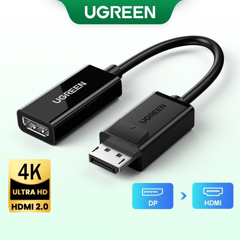 Cáp chuyển đổi Displayport to HDMI hỗ trợ 4K@60Hz chính hãng Ugreen 70694 cao cấp hàng chính hãng