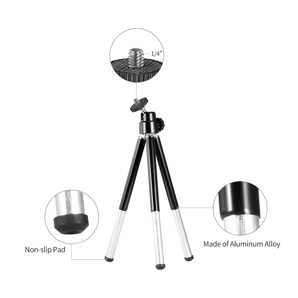 Portable Mini Webcam Tripod for Smartphone Lightweight Flexible Web Camera Desktop Support Stand Phone Holder Table