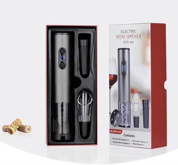 Set quà mở rượu vang bằng điện 4 món (Dụng cụ mở rượu vang sử dụng pin) SUNWAY