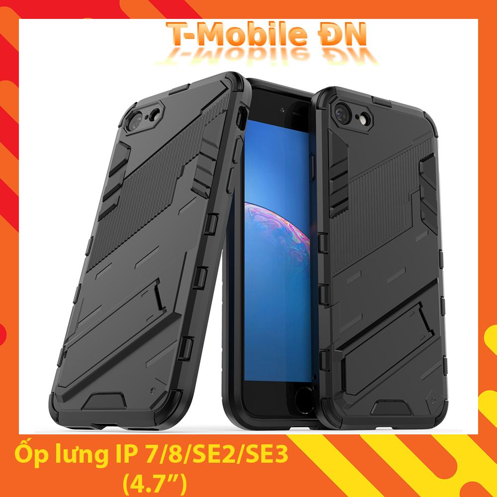 Ốp lưng cho iPhone 7 8 SE 2020 SE 2022 chống sốc Iron Man PUNK cao cấp kèm giá đỡ