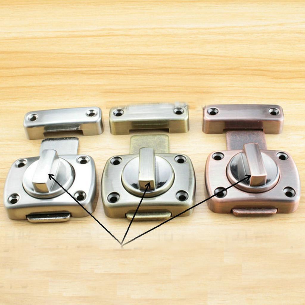 2Pcs Shed Door Lock Turn Bolt Catch Latch for Bathroom Toilet Bedroom Silver