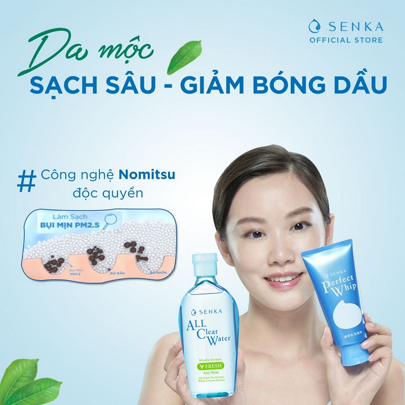 Bộ đôi Senka làm sạch cho mọi loại da