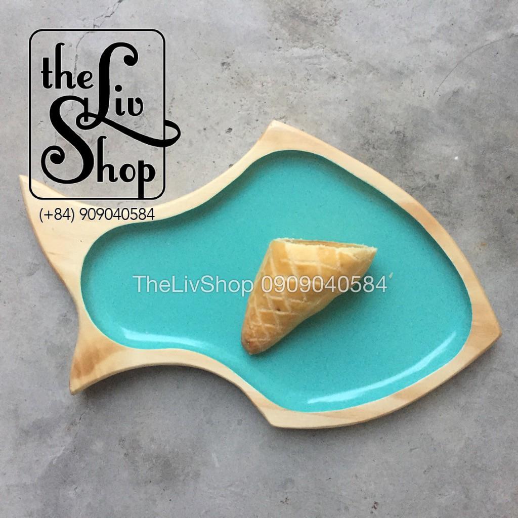 Đĩa gỗ Chú Cá Xanh
