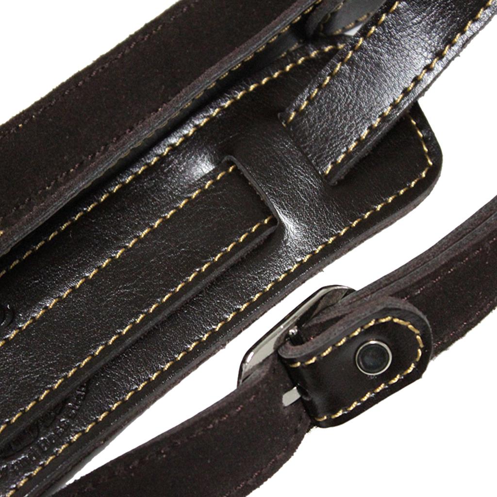 Guitar Belt Shoulder Pad Leather Ends Strap for Electric Acoustic Guitar