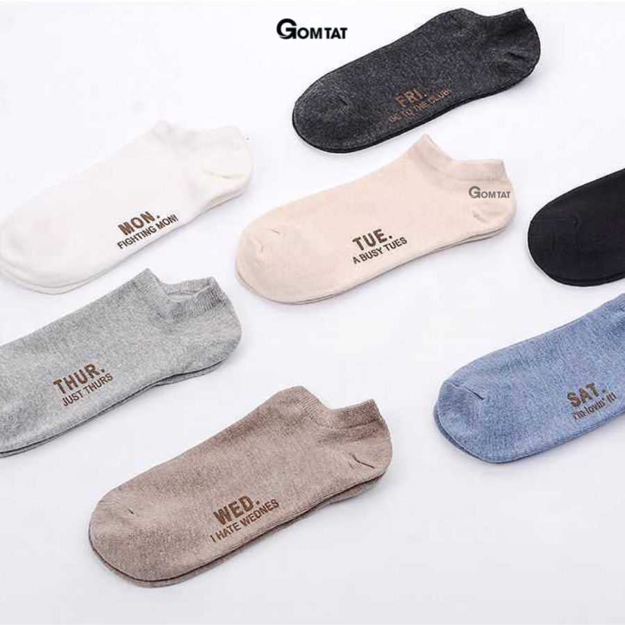 Set 7 đôi Vớ cổ ngắn nam chất liệu cotton cao cấp, tất nam cổ thấp 7 đôi sử dụng 7 ngày - VOTUAN-NAM01