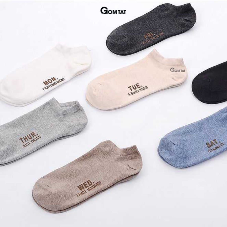 Set 7 đôi Vớ cổ ngắn nam chất liệu cotton cao cấp, tất nam cổ thấp 7 đôi sử dụng 7 ngày [mẫu nam 01] - VOTUAN-NAM01