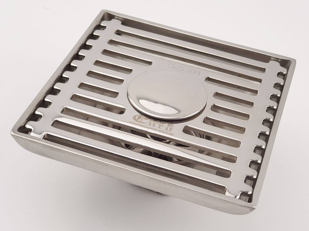 Phễu thu sàn, thoát sàn chống hôi có đường thoát cho máy giặt Inox SUS 304 10X10cm Eurolife EL-HG05