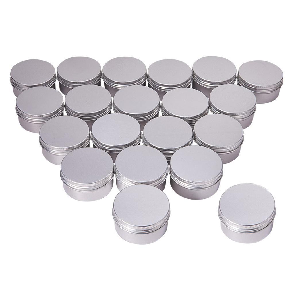 25Pc Aluminum Tin Storage Pot Candles Salves Containers Screw Lid 100ml 80ml