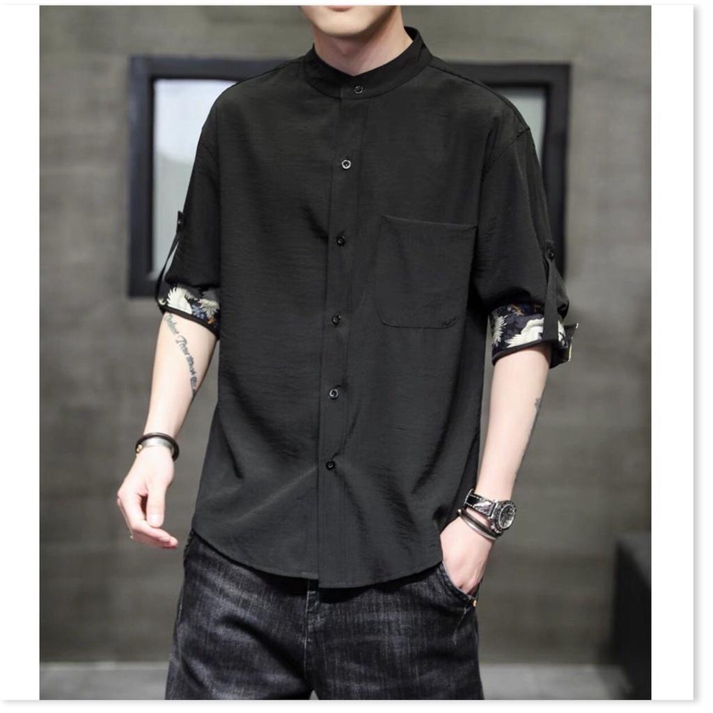 Áo sơ mi cổ tàu NAM CỰC CHẤT PHONG CÁCH , LỊCH LÃM SIÊU HOT HÈ 2021 KME FASHION
