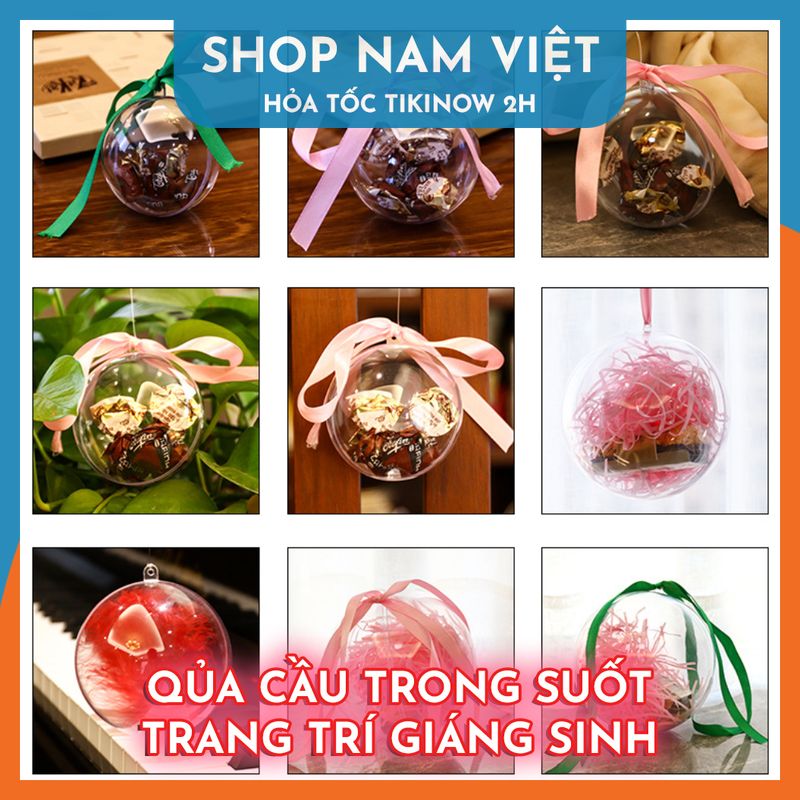 Quả Cầu Nhựa Trong Suốt Trang Trí Tiệc Cưới, Giáng Sinh