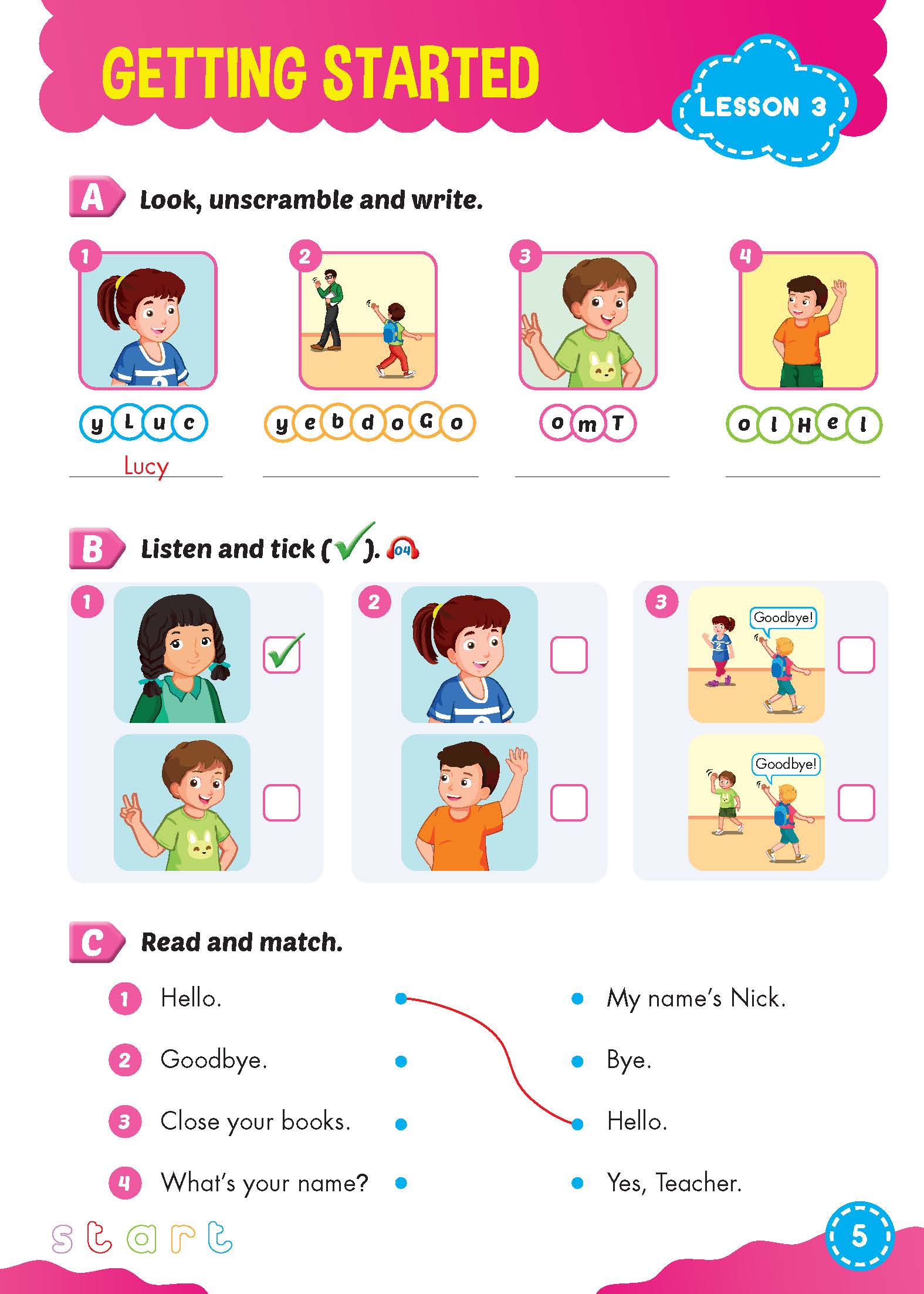 Bài tập bổ trợ Tiếng Anh 3 i-Learn Smart Start
