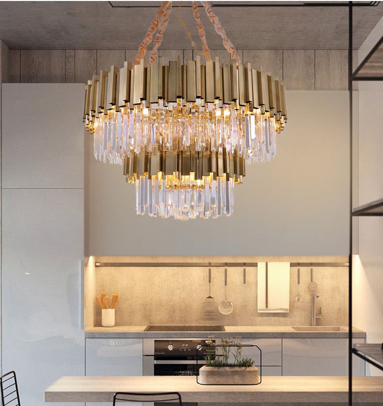 Đèn chùm SUATA pha lê hiện đại trang trí nội thất sang trọng