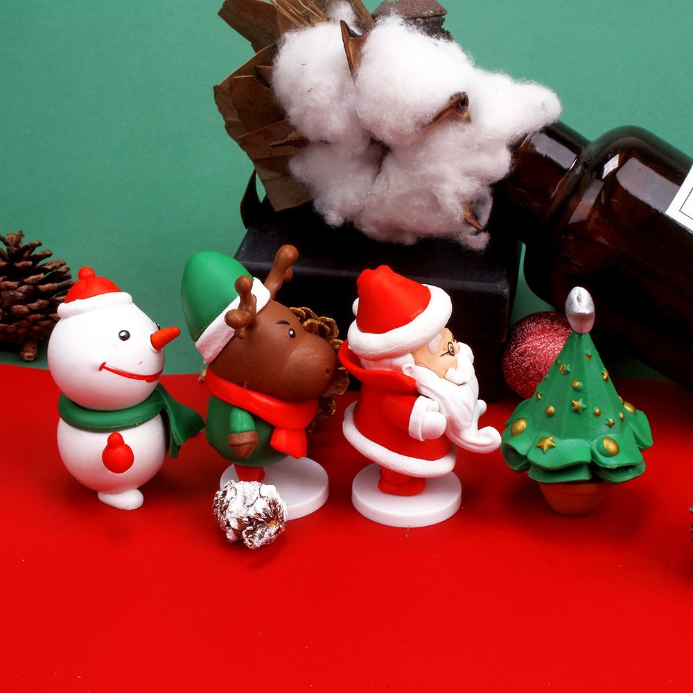 Bô 04 Mô Hình Nhân Vật Noel Dễ Thương - Cao 7-7.3cm