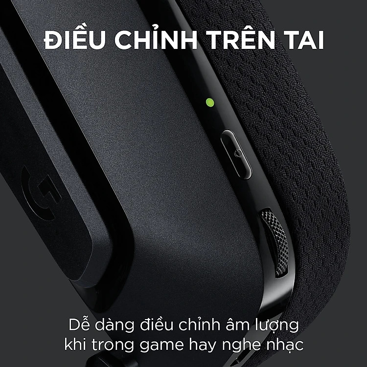 Tai nghe Gaming không dây Lightspeed Logitech G535 màu Đen (981-000973) - Trọng lượng nhẹ, âm thanh nổi, tương thích PC, PS4, PS5, Mic gấp để tắt tiếng - Hàng chính hãng