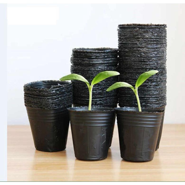 10 Chậu nhựa 9cm,dẻo màu đen ươm cây ,ươm hạt giống