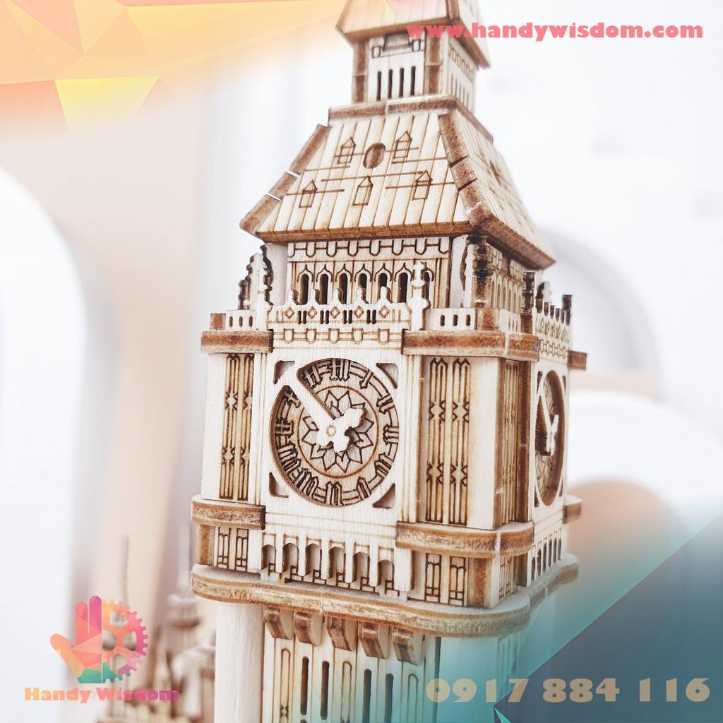 Mô hình lắp ghép gỗ Rolife - Tháp Big Ben (có đèn) - Robotime TG507 Big Ben