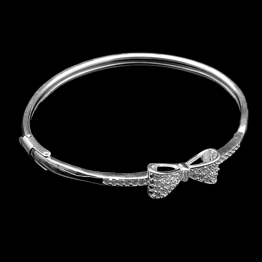 Lắc Tay Nữ Bạc Hiểu Minh LTU535 - Dạng Kiềng Nơ Xinh - Bảo Hành Vĩnh Viễn