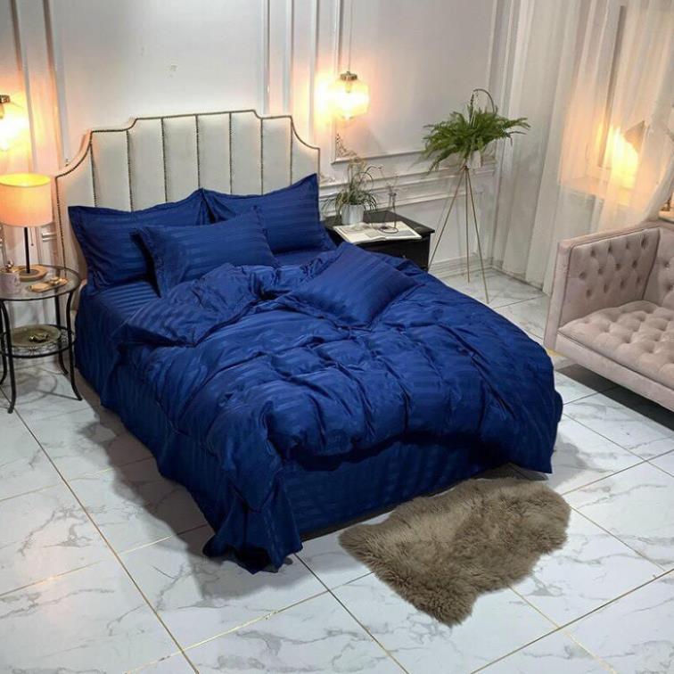 Bộ chăn ga gối Cotton 3F kẻ sọc khách sạn đủ kích thước 1m2*2m*2m2