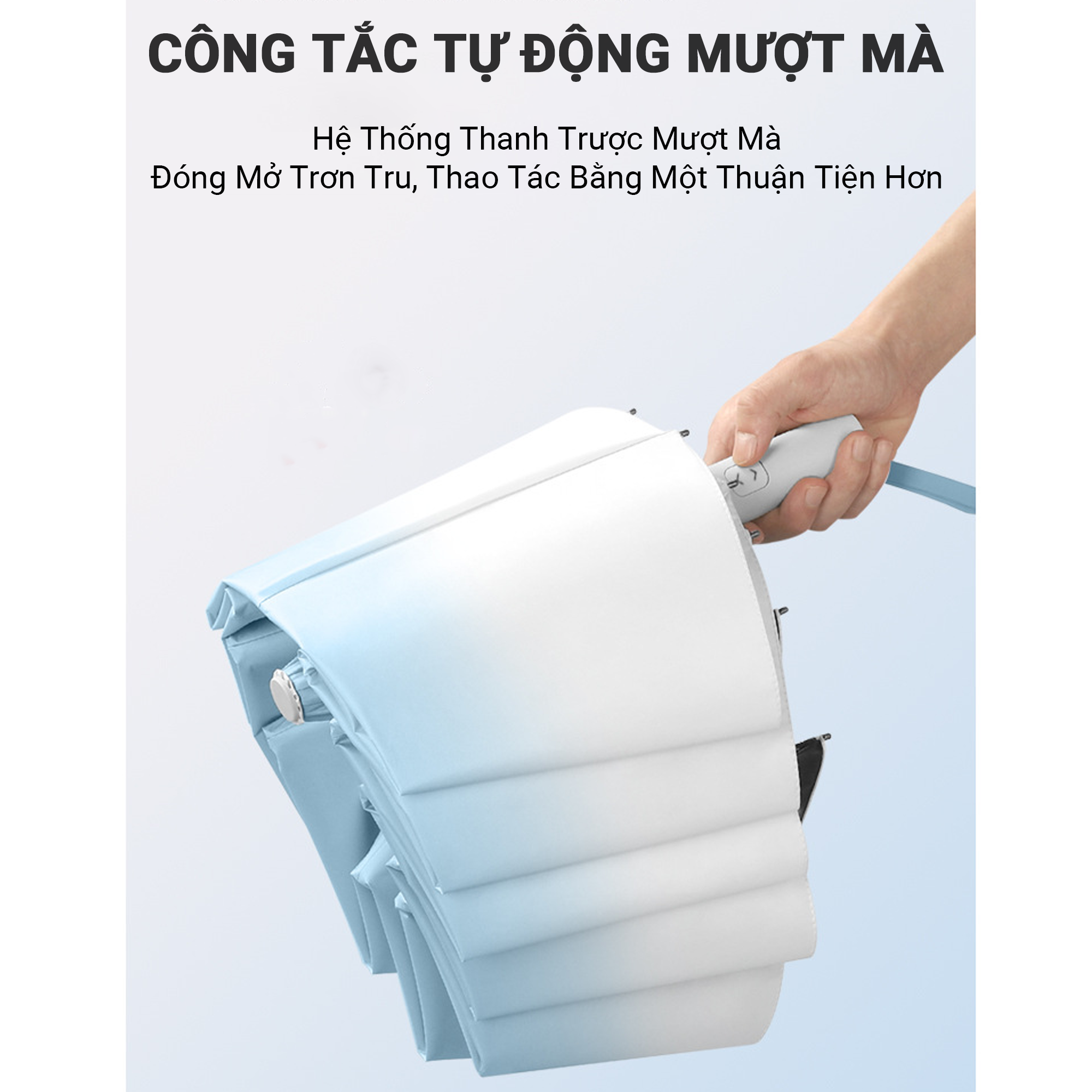 Ô Dù Che Mưa, Che Nắng, Có Nút Bấm Tự Động Đóng Mở, Gấp Gọn Tiện Lợi, Thiết Kế Sang Trọng Và Bền Bỉ - Hàng Chính Hãng TEEMENT