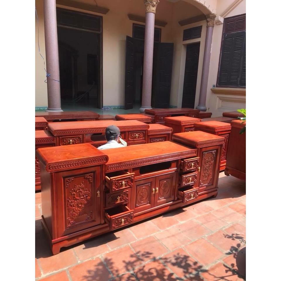 Kệ tivi mõ gỗ xoan đào