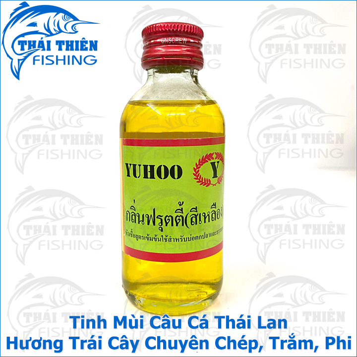 Nước Vàng Câu Cá Yuhoo Thái Lan Chai 58ml Hương Trái Cây Làm Tăng Vị Mồi, Kích Thích Cá Ăn Dùng Câu Cá Chép, Trôi, Trắm, Phi