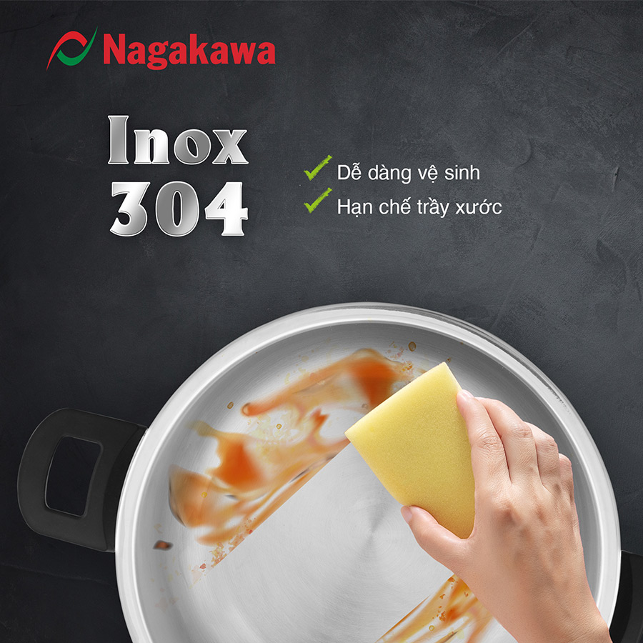 Nồi Áp Suất Đáy Từ Đa Lớp Nagakawa NAG1473  - Lòng Nồi Inox 304, Van Kép 3 Cấp An Toàn