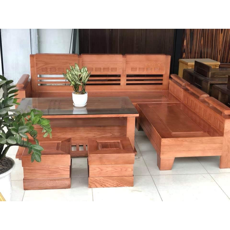 Sofa Góc Nhỏ Gỗ Sồi Mặt Liền GNL-01