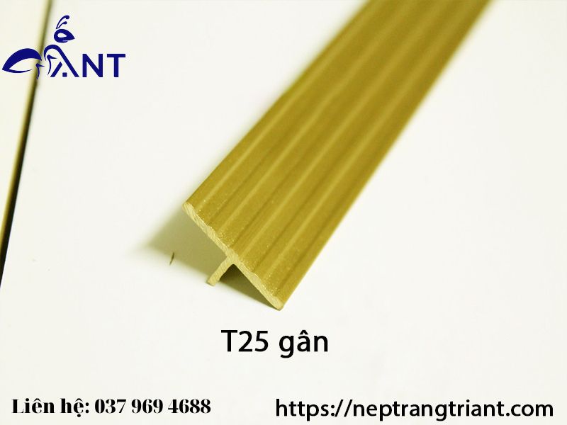 Nẹp đồng T25 gân, nẹp t25 đủ màu, nẹp t đồng chống trơn, thanh dài 4m, dùng trang trí nhà cửa