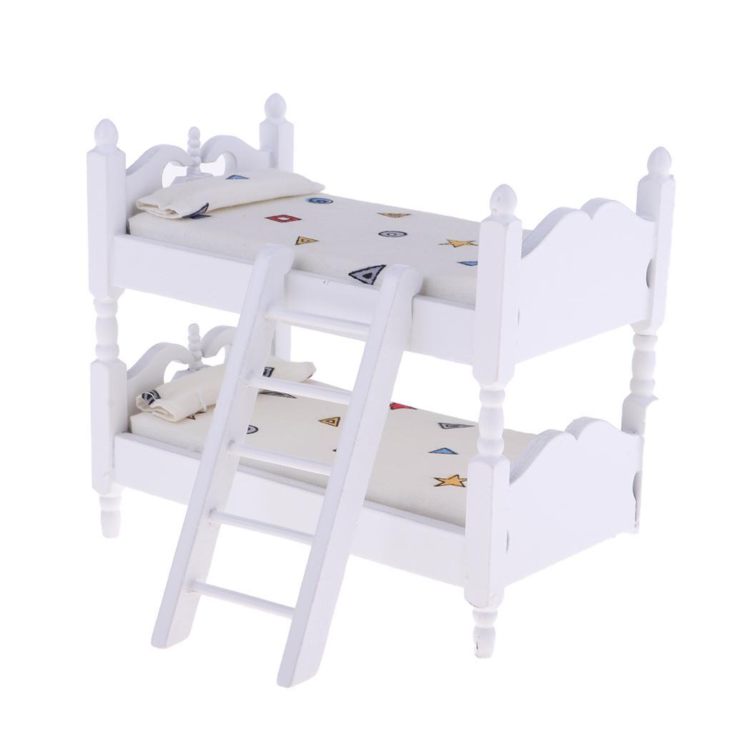 1:12 Scale Wooden Miniature Dollhouse Furniture Toy Set for Baby Doll Bed Room Decoration