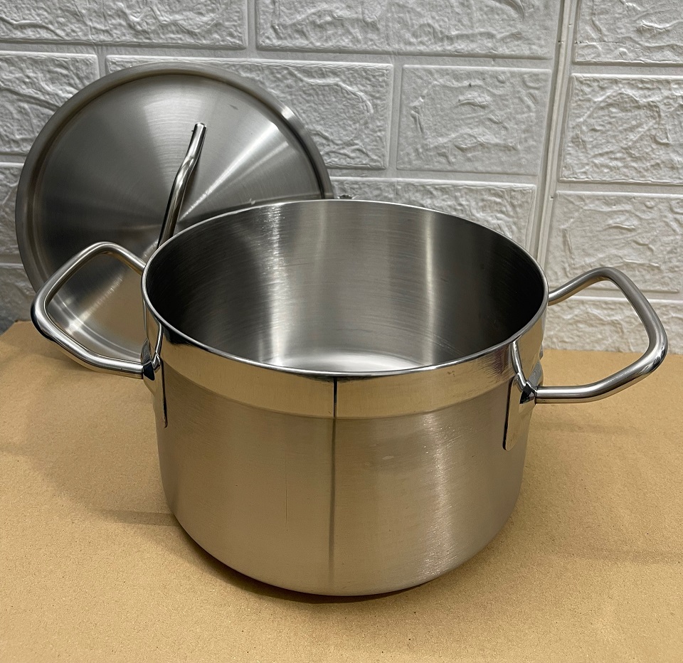 Nồi Inox 2 Quai Cao Cấp 3 Đáy _ Dung Tích: 3.7Lít _